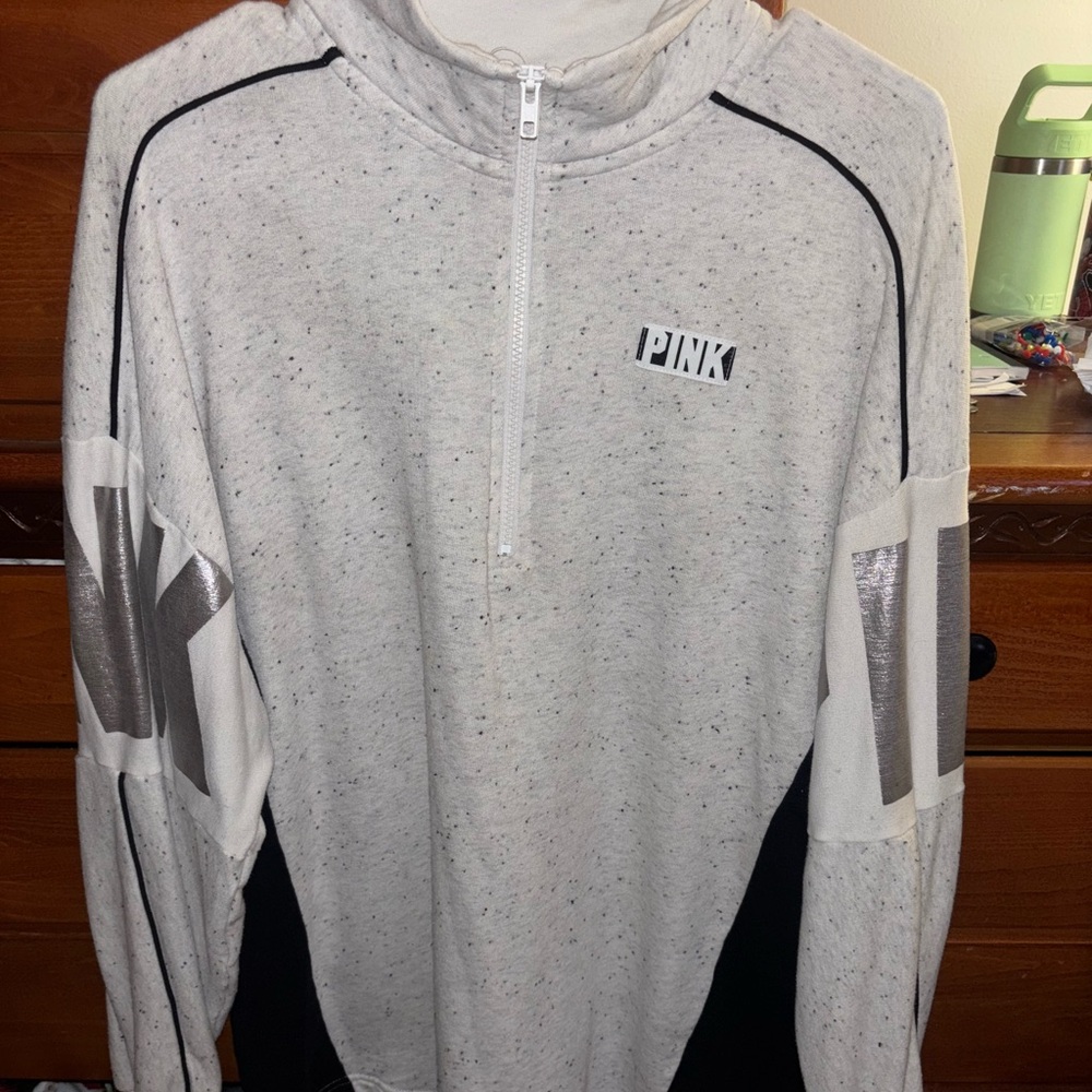 PINK Victoria's Secret White and Black Sweater